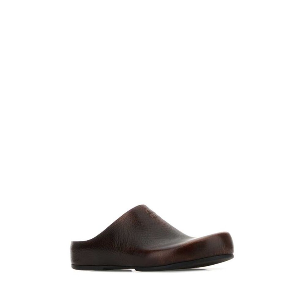 Miu Miu Women Dark Brown Leather Slippers - Picture 2 of 2